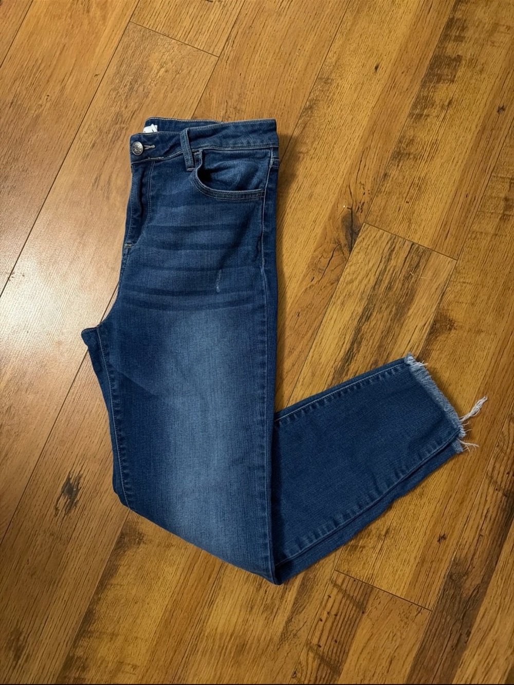 Cello Women’s Dark Blue Boyfriend Jeans with Raw Hem